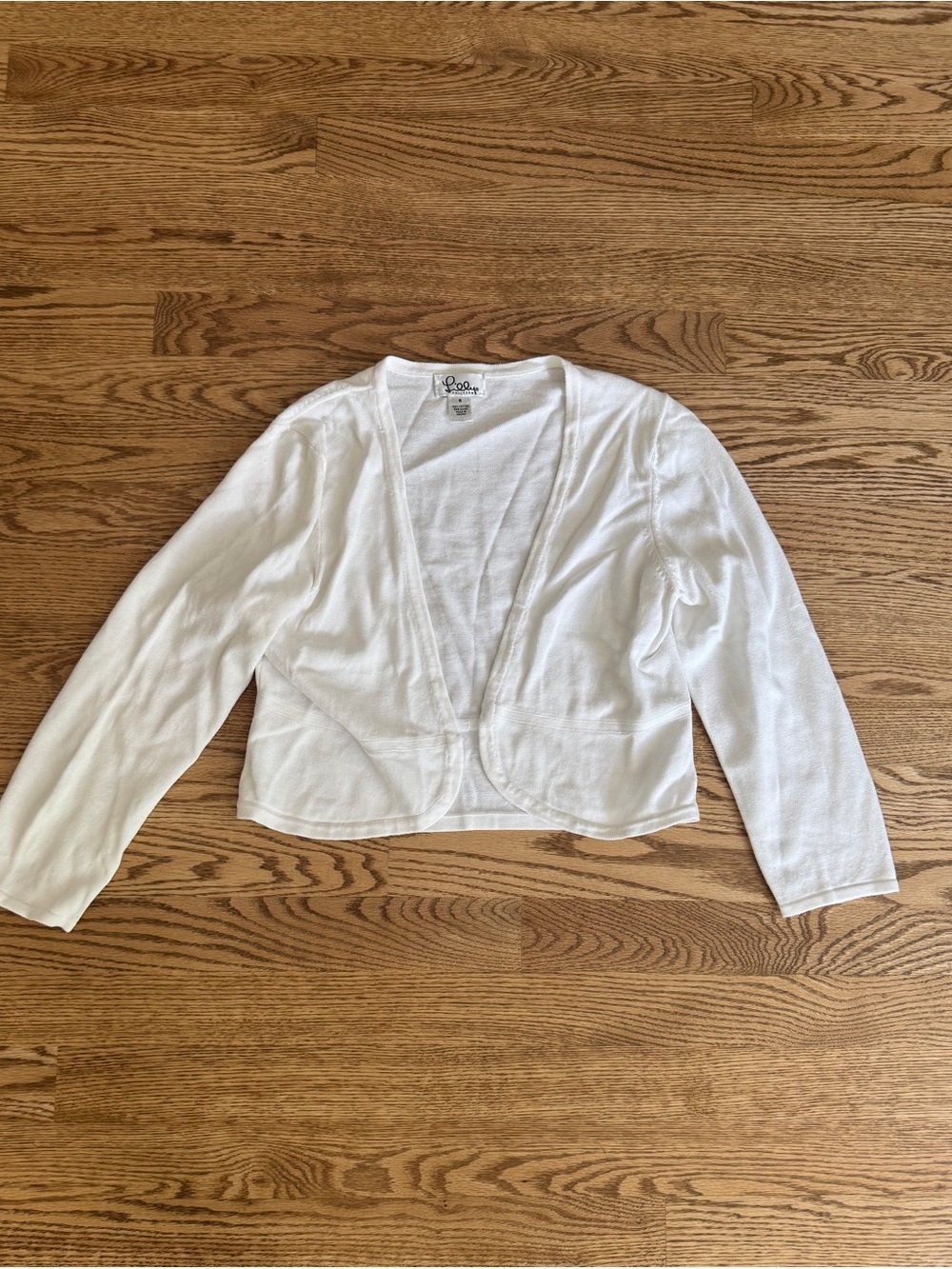 Lilly Pulitzer White Cotton Shrug Cardigan. Size small.